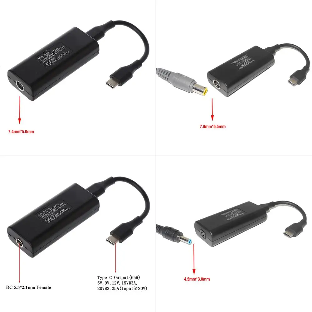 45 Вт мини блок питания DC адаптер зарядное устройство разъем USB Type C конвертер