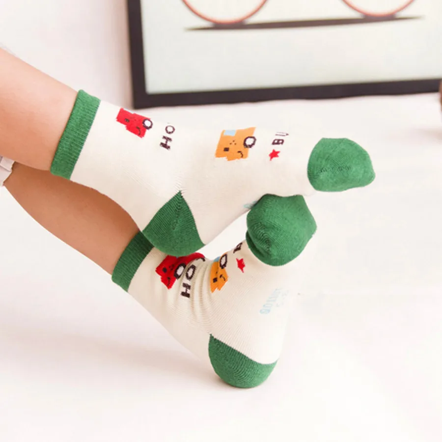 5 пар/Лот Детские Длинные Носки с рисунком хлопковые носки для маленьких