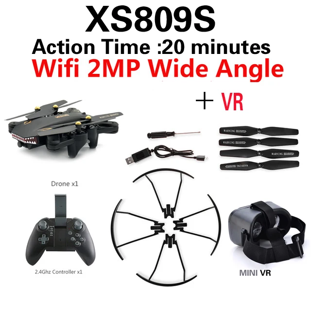 VISUO XS809S (XS809HW обновленный) складной Радиоуправляемый Дрон с 720P широкоугольной HD