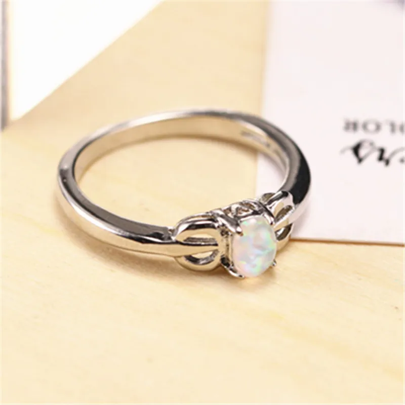 Женский набор колец WalerV кольцо в стиле ретро с овальным белым огненным опалом