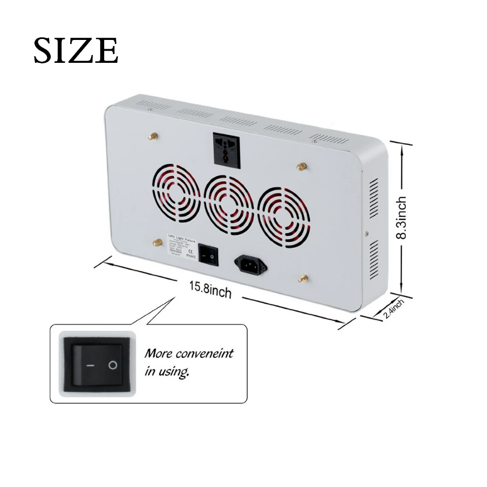 3 шт. 1800 Вт COB LED Grow Light Kit Полный спектр 410 730nm для комнатного выращивания растений и