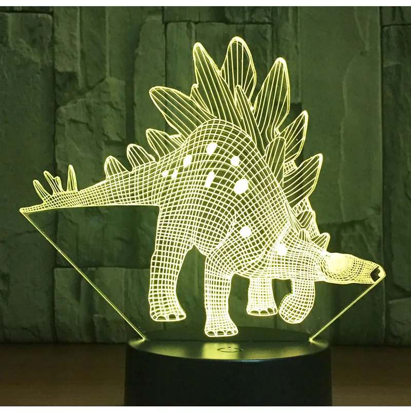 3D LED ночник динозавр Стегозавр с 7 видов цветов свет для украшения дома лампа