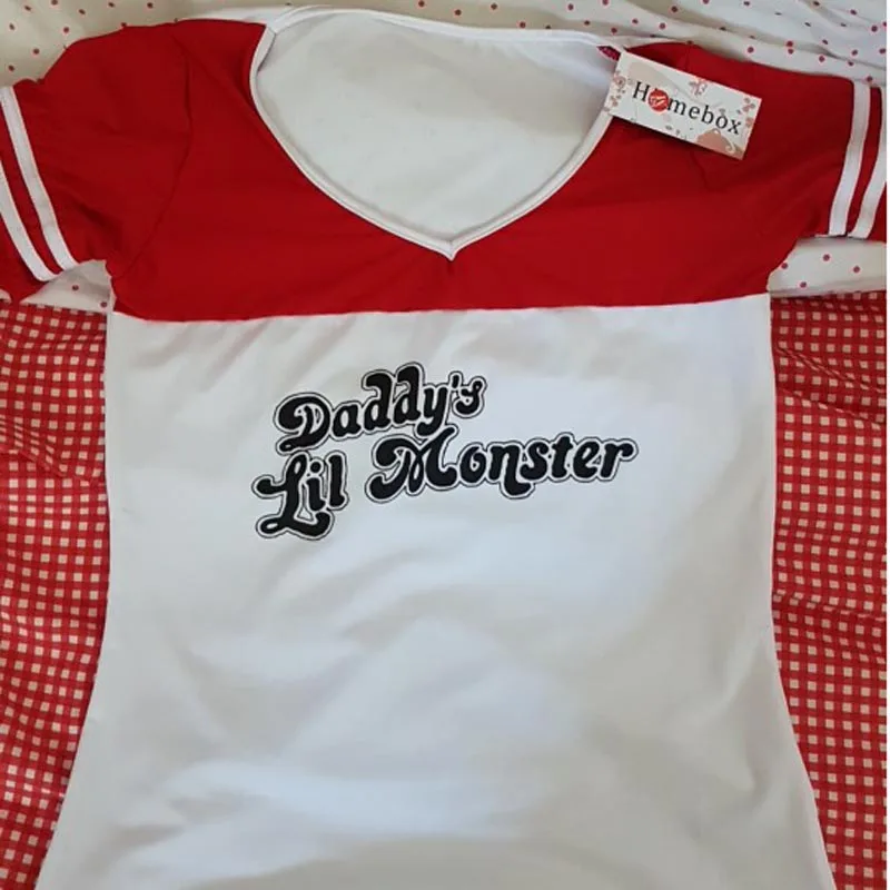 Hitmebox Daddy's Lil Manster женская футболка с коротким рукавом, отряд самоубийц Харли Квинн, Харли Квинн, топ, футболка для женщин