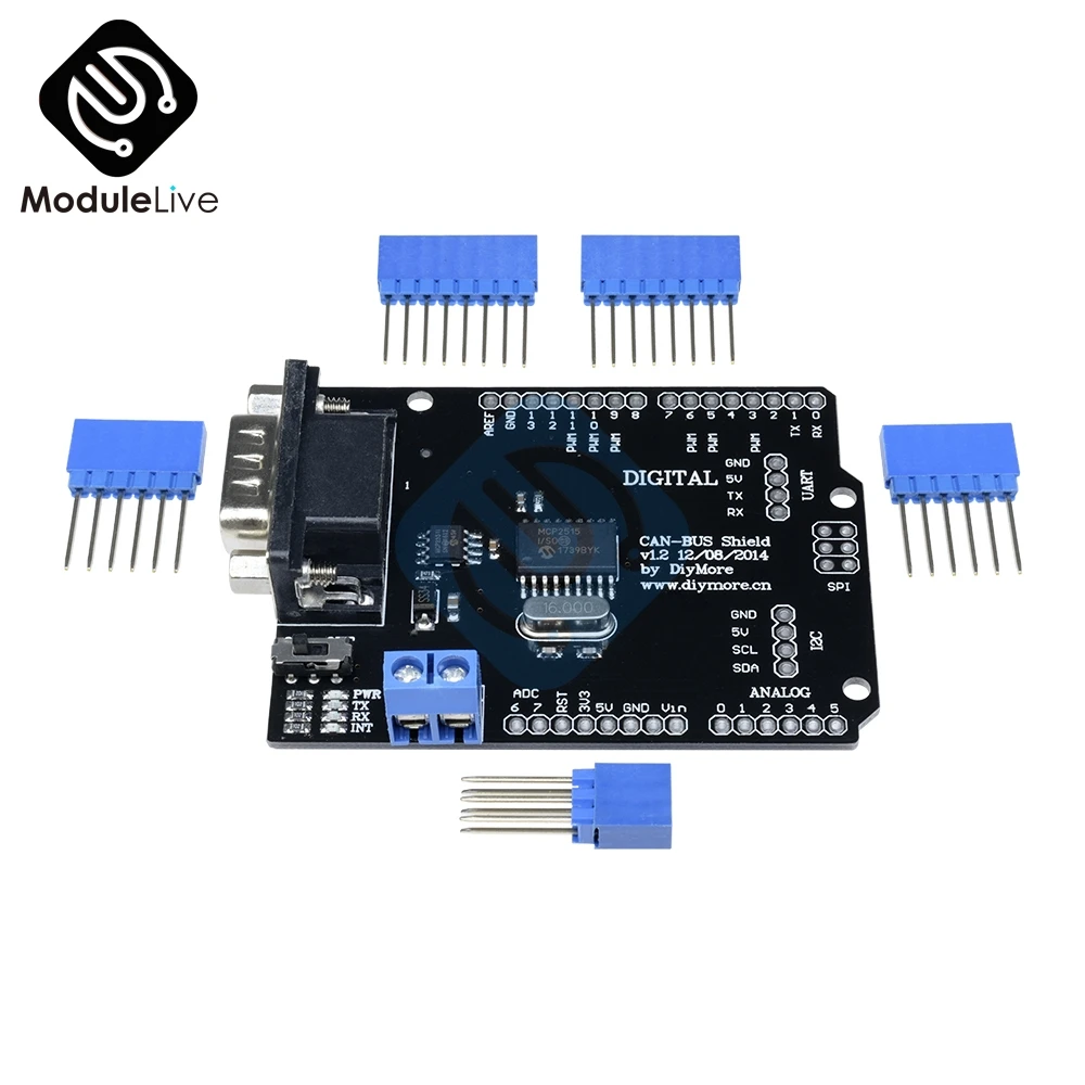 Плата защиты Can Bus MCP2515 интерфейс SPI 9 контактов стандартный расширительный модуль