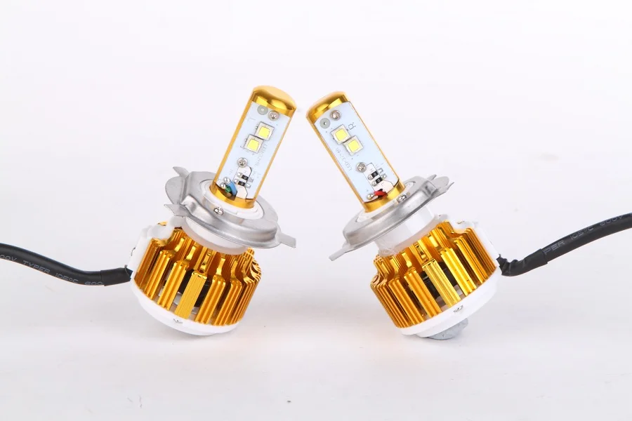 Золотой V16 Turbo H4 все в одном Plug& Play H4-3 9003 8000 лм комплект автомобильных светодиодных фар, H4 биксенон H4(H/L) светодиодный конверсионный комплект
