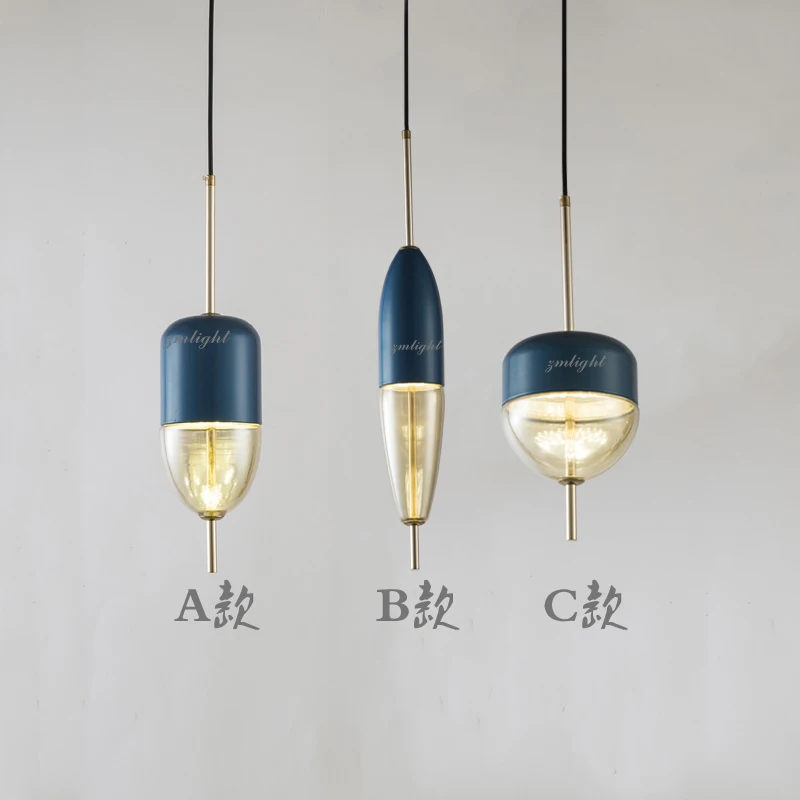 Простой современный подвесной светильник в виде стеклянного шара светодиодный