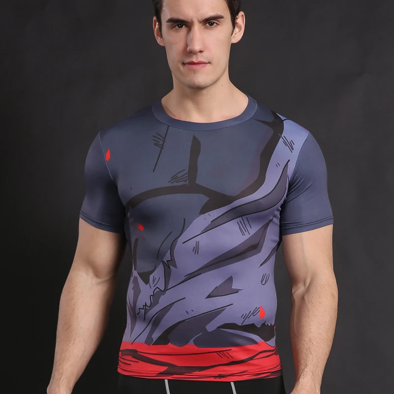 Vegeta футболка Dragon Ball Z футболка Косплей Топ Броня Аниме Футболка компрессионная Мужская футболка Custome фитнес мужской топ ZOOTOP медведь - Цвет: AF837