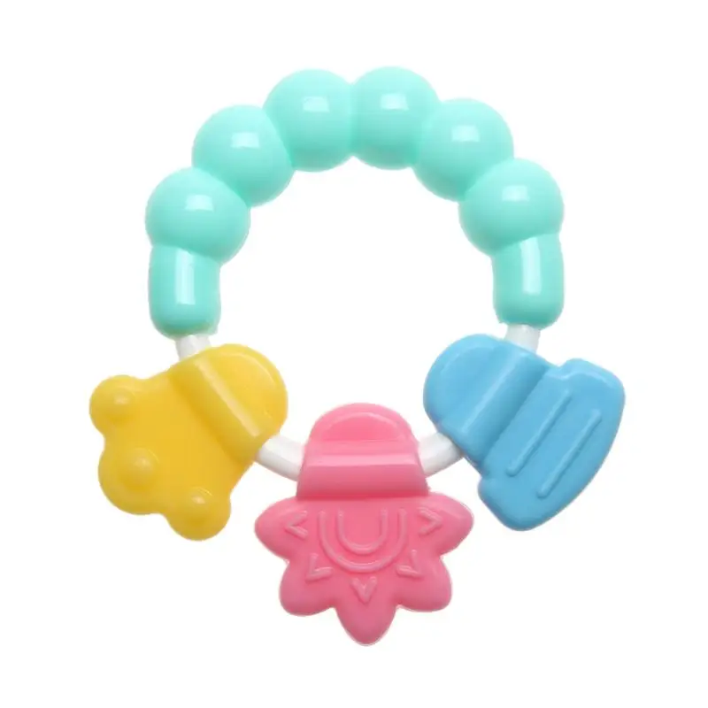 

New born Baby rattles Teether Toy Teeth Biting For Babies Baby Rattle toddler Bed Bell Silicone Handbell Jingle Cartoon Teether