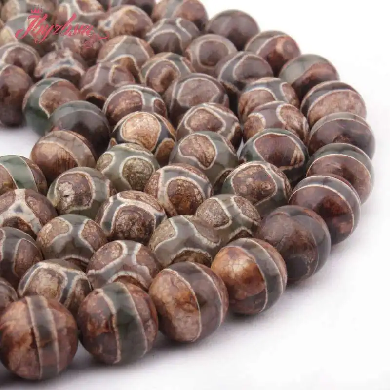 Круглые Гладкие бусины 10 мм в полоску из старого агата и драгоценного камня для