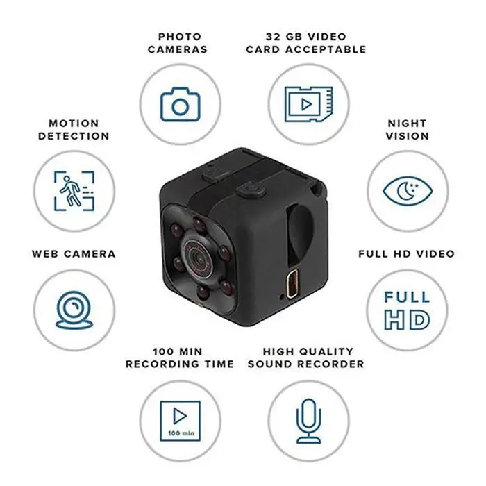 Мини-камера Micro HD камера в кости видео USB DVR Запись Спорт SQ11 HD фотография ночное видение JPG Спорт маленькая камера