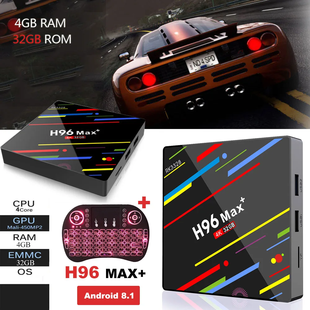 Android 8 1 H96 Max + Smart ТВ коробка 4 ядра ГБ 32 64 Декодер каналов кабельного телевидения 2 г