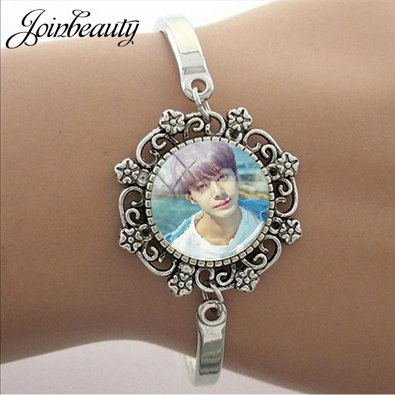 JOINBEAUTY K-pop Singer монста х членов кружевное платье с принтом браслет Стекло Круглый