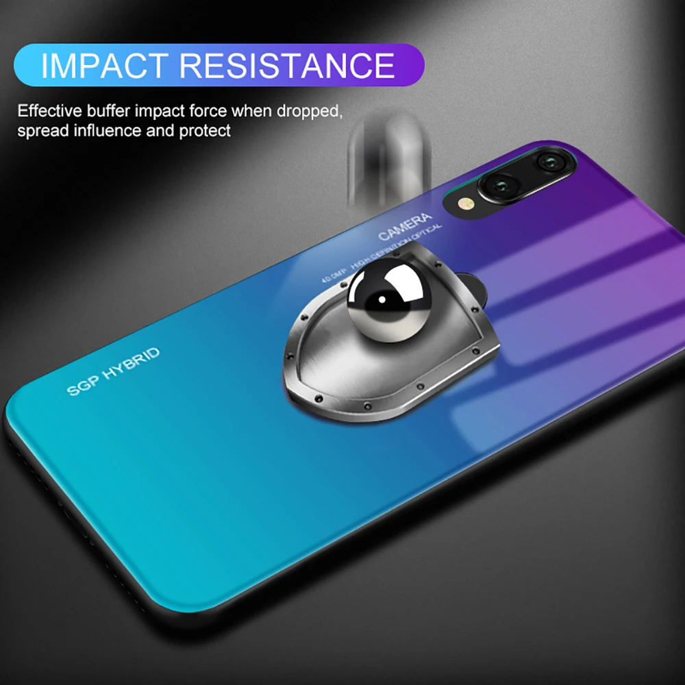 Градиентный чехол для Huawei P30 lite стеклянный бампер чехлы 30 pro p Hawei легкие Чехлы