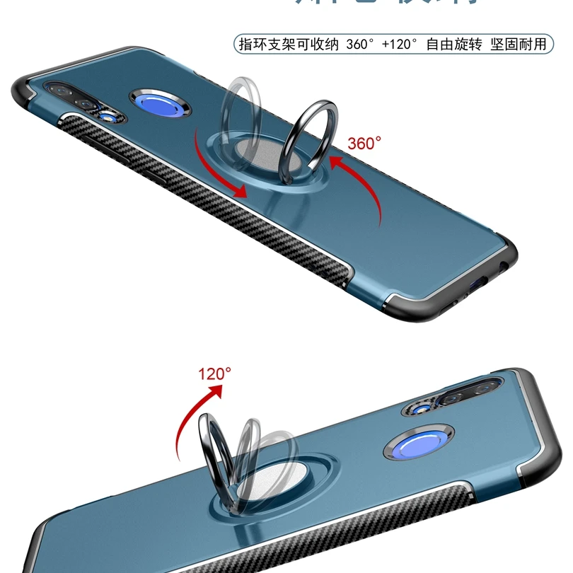 Для Huawei Nova 3 / Nova3 6 &quotчехол для автомобиля Броня чехол с кольцом подставка кожа