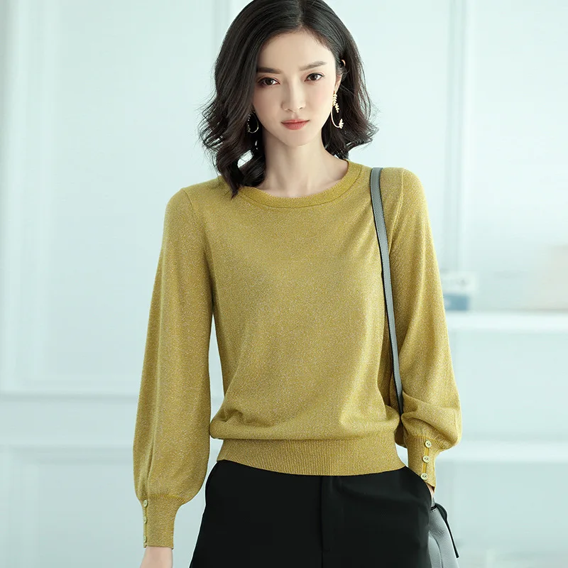 Suvance осень офисные женские туфли вязаный 3 сплошной цвет свитер Мода О образным