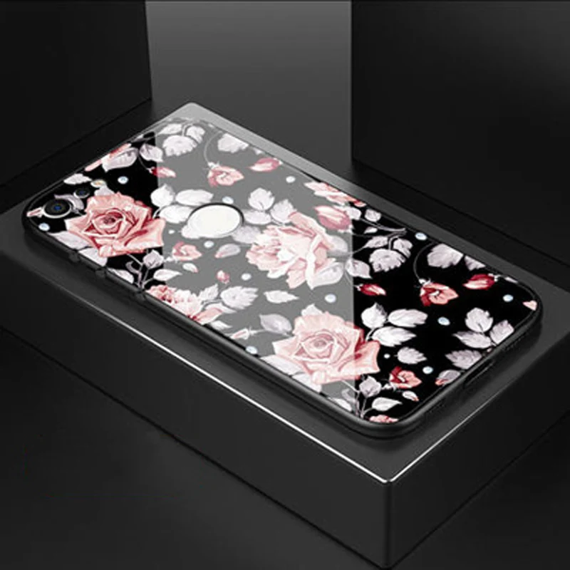 Vintage Flowers Case For Smartisan Nut U3 Pro PC+Tempered Glass Patterned For Smartisan Nut U3Pro Cases Silicone Edge Cover