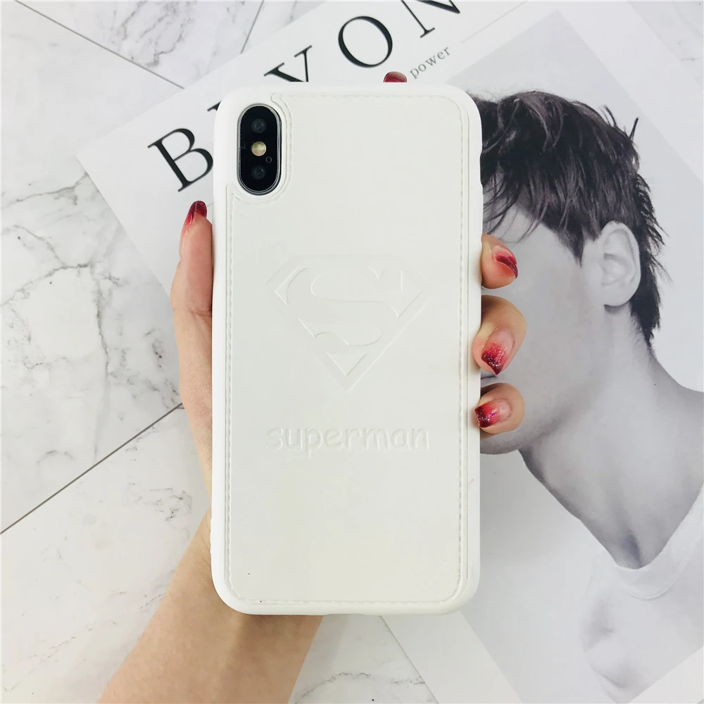 Чехлы для iPhone 6 S из искусственной кожи Супермен черный белый чехол телефона Plus