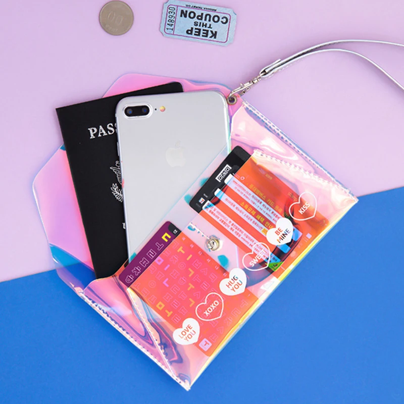 Женский лазерный Стильный клатч держатель для билета кредитных карт органайзер