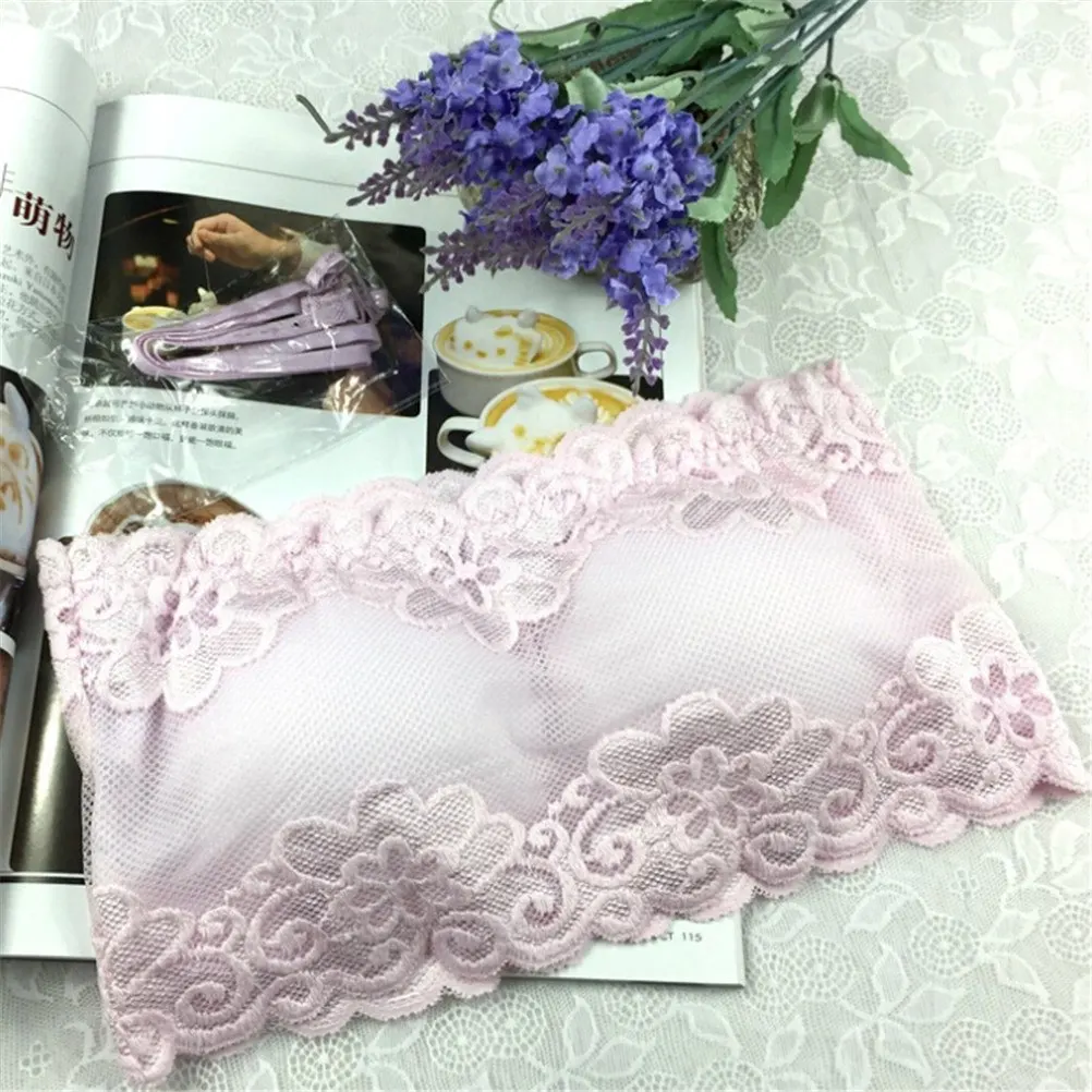 1 шт. одноцветные женские кружевные цветочные чашечки без бретелек косточек