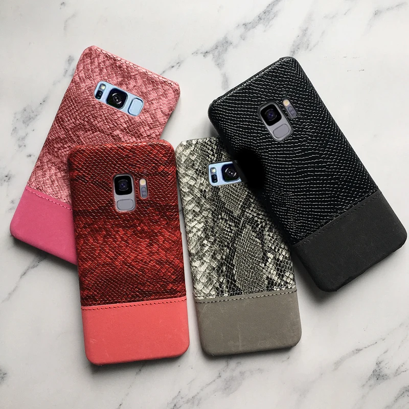 Винтажный чехол для телефона с текстурой змеиной кожи Samsung S10 S8 S9 Plus Lite из