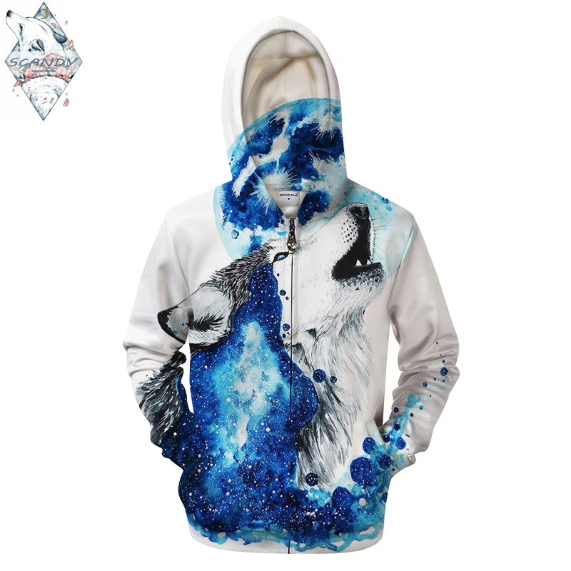 

Wolf By Scandy Girl Art 3d Men 3D Printing Zipper Hoodies Galaxy Hoodies Wolf Funny Pullovers Sweatshirts Tracksuits Drop Ship
