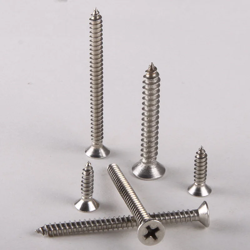 30 шт. 304 нержавеющая сталь потайная головка нарезной винт/плоская саморез M4 * 12