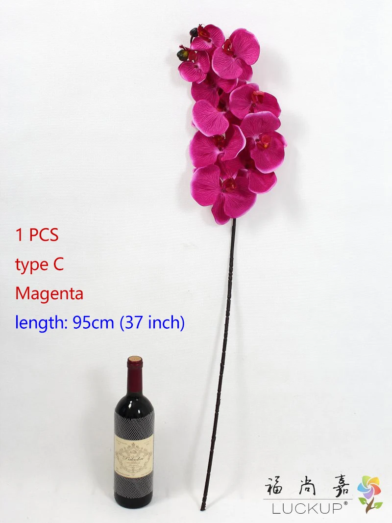 type C Magenta 1 стволовых Шелковый Искусственный цветок Мотылек Орхидея Бабочка Орхидея для дом свадебное праздничное украшение 6 видов 12 Цветов F152 - Цвет: type C Magenta