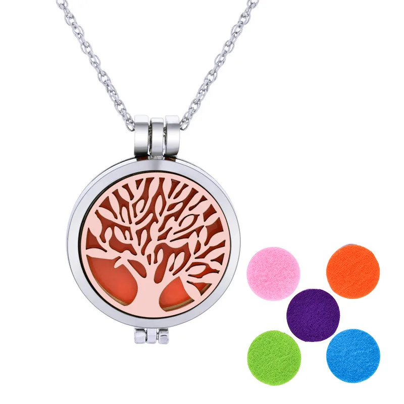 

5PC/lot Openable Photo Box Luminous life Tree Pendant Necklace For Women Aromatherapy Necklace Female DIY Jewelry Party Gift