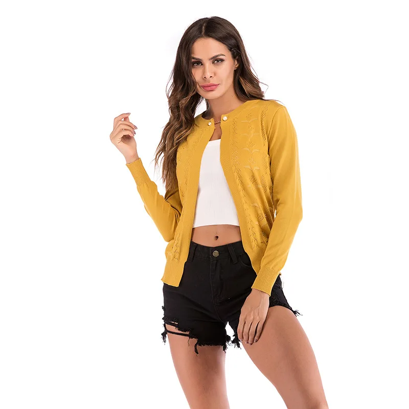 Autumn Long Sleeve Cardigans Ladies Blusas de Inverno Feminina Knitted Slim Fit Flower Spring Open Stitch Sweater Women Tops |