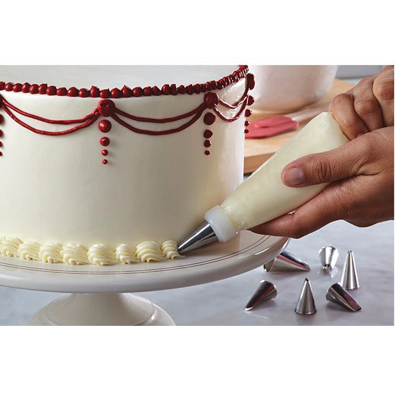 Русский Pastry Сумка насадки для украшения торта инструментов + 36 Нержавеющая сталь