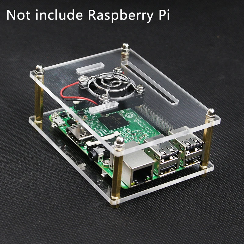 Для Raspberry Pi 4 акриловый корпус Прозрачная коробка с охлаждающим вентилятором