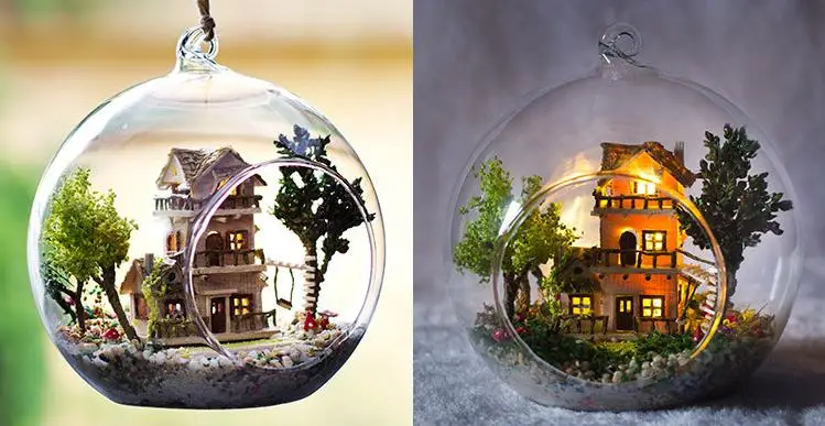 Кукольный дом мебель Diy Миниатюрный пылезащитный чехол 3D деревянный дом Miniaturas Revelations Кукольный дом Каса театр Каса комната коробка