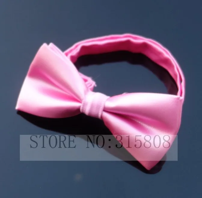 pink Ikepeibao мужской однотонный галстук-бабочка предварительно завязанный регулируемый в горошек Одноцветный черный красный модный галстук-бабочка аксессуары для мужчин - Цвет: pink
