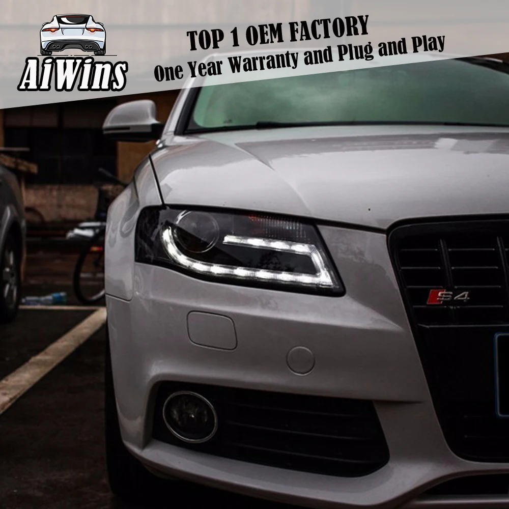 Aiwins Стайлинг для A4 B8t фары 2009-2012 A4L светодио дный фар DRL Bi Xenon объектив Высокая