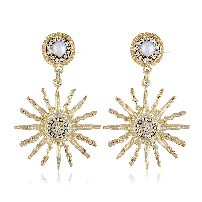 Горячая Распродажа серьги с солнечным цветком для девочек металлические милые