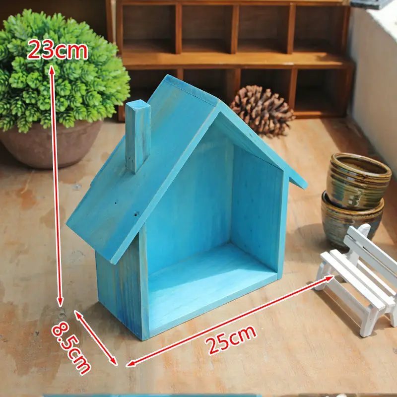 Деревянный дом стеллажи дисплей блок полка коробка для хранения ремесло нижний