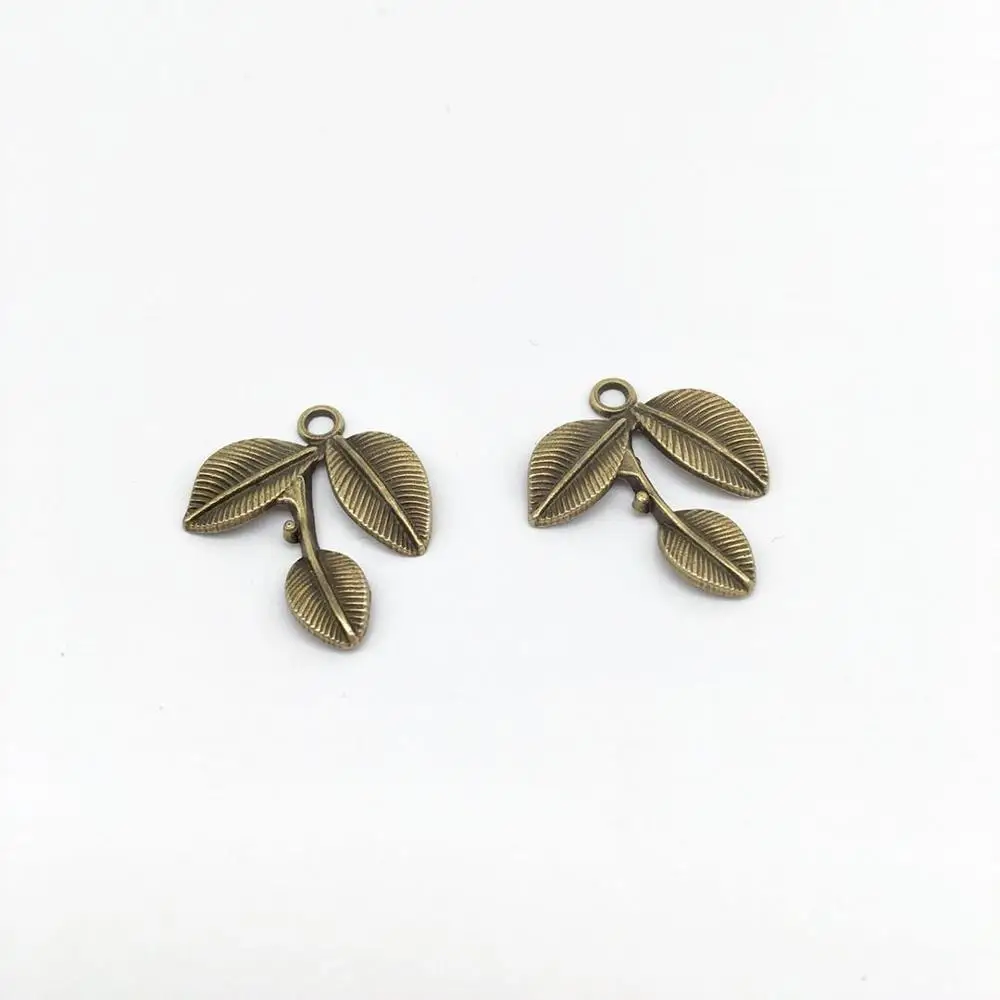 Новые винтажные 17 шт подвески в виде листьев аксессуары из сплава подходят для