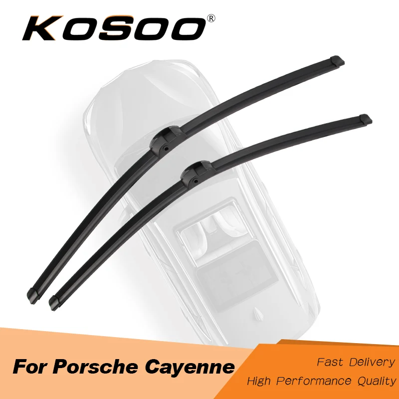 KOSOO For Porsche For Cayenne, Model Year From 2002 To 2017 Fit Side Pin Arm Accessories Auto Wiper Blades Natural Rubber