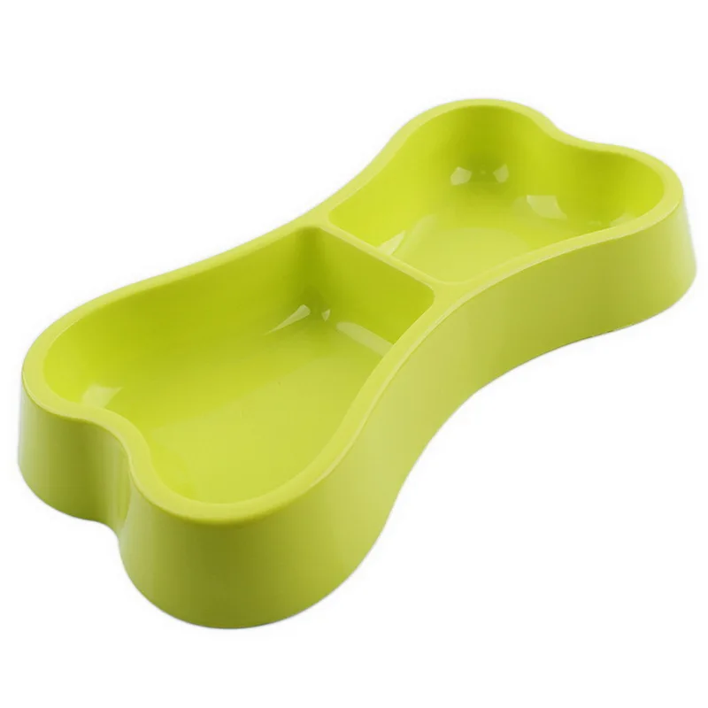 Hot Pet Puppy Bone shape Food Bowl Cat Dog Drink Water Bottle dog Plastic Dish Feeder 3 Colors | Дом и сад