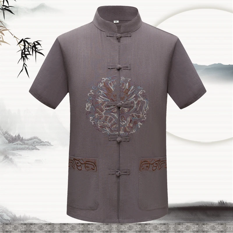 Мужской костюм двойка из рубашки и брюк льна|Мужские спортивные костюмы| |