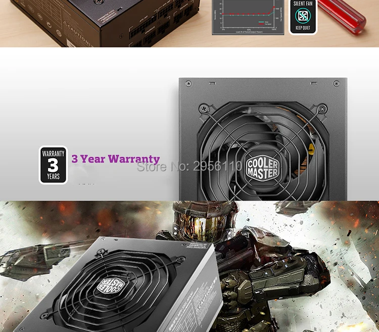 Cooler Master, полный модуль, компьютерный источник питания, номинальная мощность 550 Вт, 550 Вт, 12 см, тихий вентилятор, 12 В, ATX PC PSU GOLD 80 PLUS, для игр и офиса
