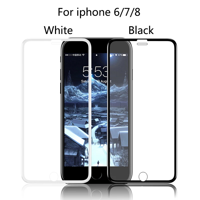 Защитное 3d стекло с полным покрытием для iPhone 6 7 8 S Plus X пленка из закаленного