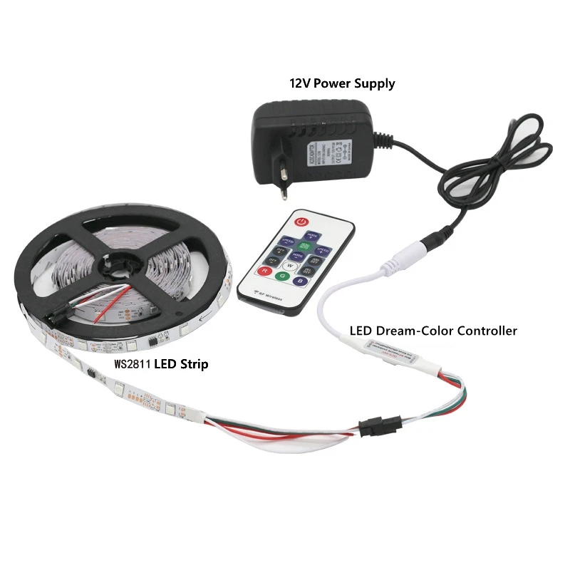 14 клавиш Dream Color контроллер DC5V 24V LED 2017 RF DIY пульт дистанционного управления 358 видов
