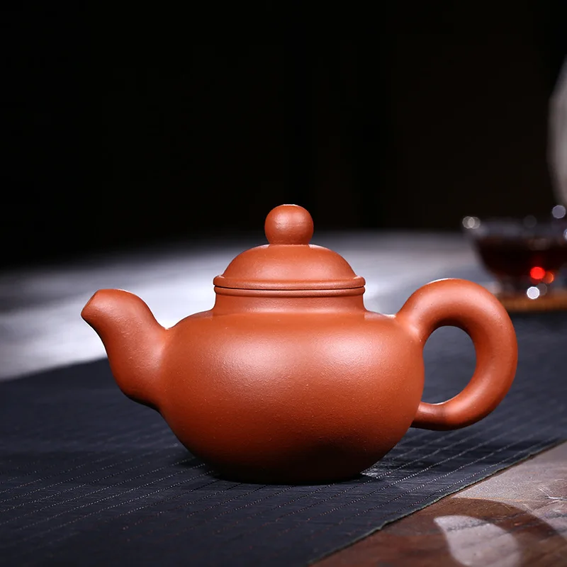 

Yixing Purple Sand Pot Famous Artisans Hand-made High-quality Raw Mine Clear Cement Ball Pot Kungfu Teapot Tea Set