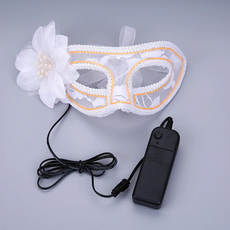 EL Wire маска для женщин сексуальная Венецианская кружевная Цветочная глаз - Фото №1