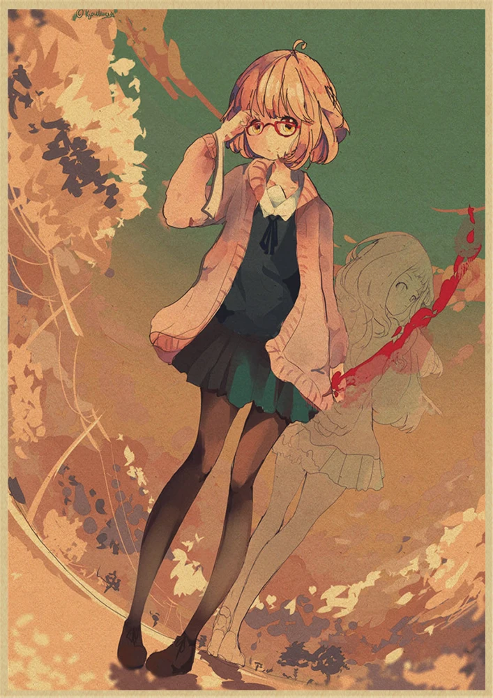 Kyokai no kanata Мирай Курияма Наклейка на стену плакат из крафт-бумаги наклейки японский домашний декор крафт-бумага наклейки на стену - Цвет: Прозрачный
