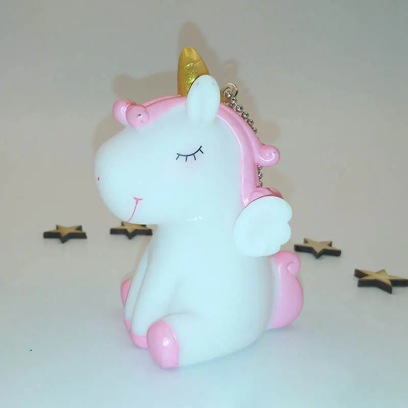 Мультяшный Единорог кукла брелок подвеска мягкий резиновый Сжимаемый звук милая
