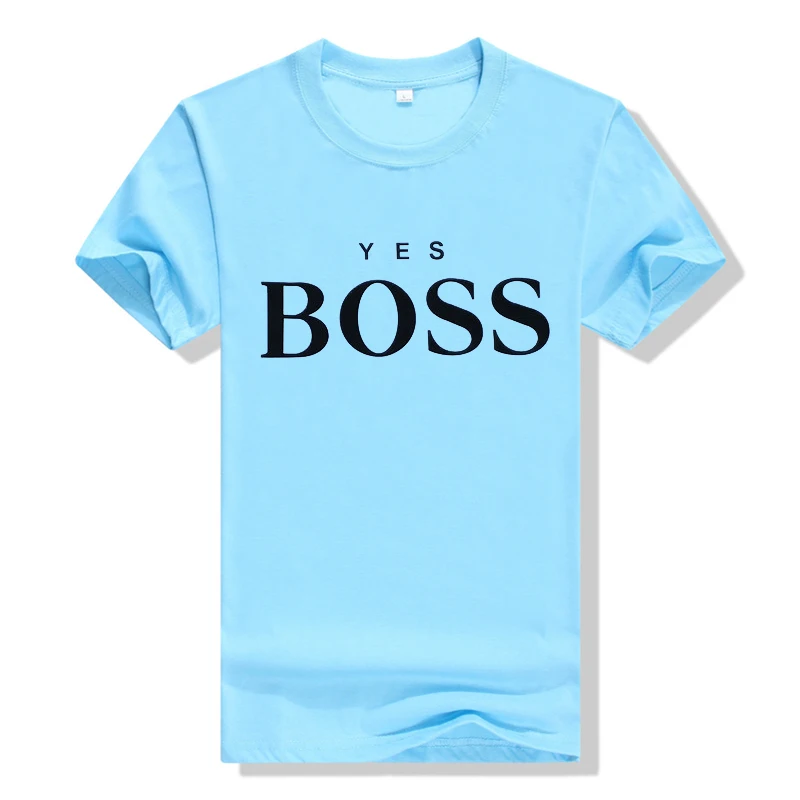 Футболка Для женщин да с надписью Boss принт короткий рукав Slim Fit Chemise Femme|Футболки| |