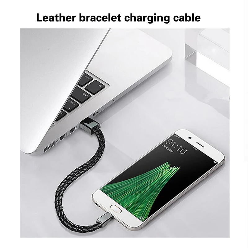Быстрый зарядный usb кабель для путешествий унисекс панк резиновая оплетка кожа