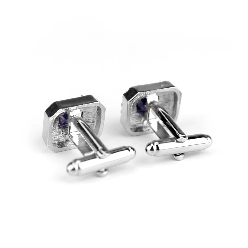 Фиолетовые эмалевые ювелирные запонки для рубашки во Франции качественные